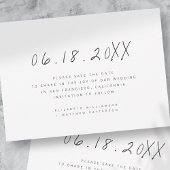 ミニマモダンリスト手書き結婚の セーブザデート