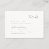 ミニマモダンリスト手書き金ゴールドホワ結婚イト エンクロージャーカード (正面)