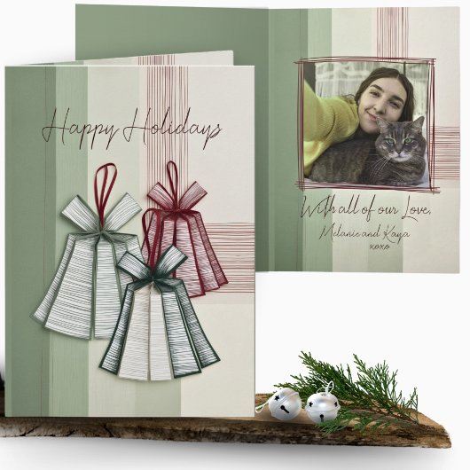 ミニマモダンリスト折り紙クリスマスベルの写真 カード