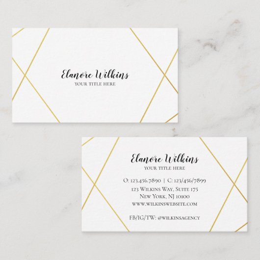 ミニマモダンリスト抽象芸術フェイク金ゴールドプロフェッショナル 名刺