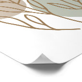 ミニマモダンリスト抽象芸術フローララインアートスケッチ ポスター (角)