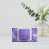 ミニマモダンリスト抽象芸術フローラ紫 名刺 (スタンド正面)