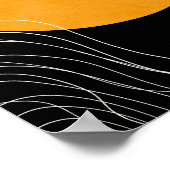 ミニマモダンリスト抽象芸術ブラックとイエローポスター ポスター (角)