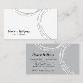 ミニマモダンリスト抽象芸術ブラックグレー&ホワイト 名刺 (正面/裏面)