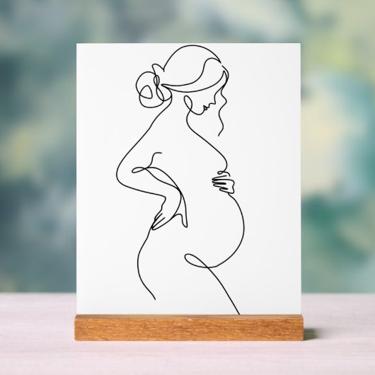 ミニマモダンリスト抽象芸術ラインアートスケッチ アクリルサイン (ニュートラル)