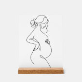 ミニマモダンリスト抽象芸術ラインアートスケッチ アクリルサイン (正面)