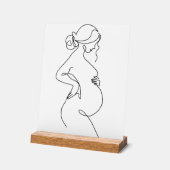 ミニマモダンリスト抽象芸術ラインアートスケッチ アクリルサイン (傾斜)