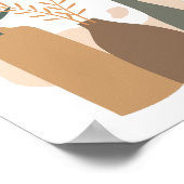 ミニマモダンリスト抽象芸術植物線芸術 ポスター (角)