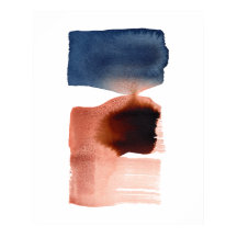 ミニマモダンリスト抽象芸術水彩青セピア