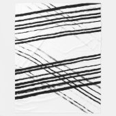 ミニマモダンリスト抽象芸術白黒シンプル フリースブランケット (正面)