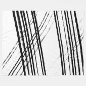 ミニマモダンリスト抽象芸術白黒シンプル フリースブランケット (正面(横))