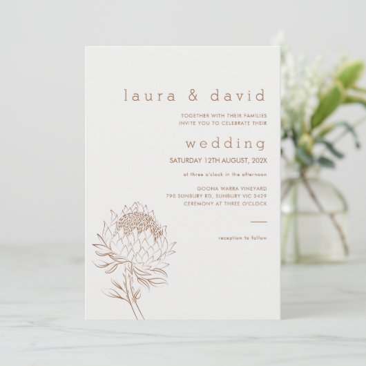 ミニマモダンリスト描ラインプ結婚テア 招待状 (スタンド正面)