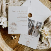 ミニマモダンリスト描ラインプ結婚テア 招待状