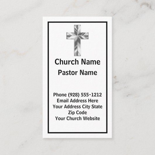 ミニマモダンリスト教会の牧師の名刺 名刺 (正面)