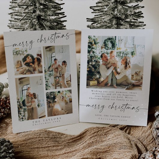 ミニマモダンリスト数々のフォトクリスマスカード シーズンカード