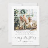 ミニマモダンリスト数々のフォトクリスマスカード シーズンカード (裏面)