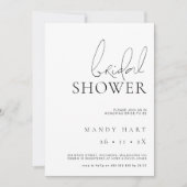 ミニマモダンリスト文字とフォトブライダルシャワーInv 招待状 (正面)