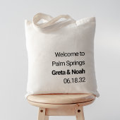 ミニマモダンリスト文字目的地ウェディングウェルカム トートバッグ