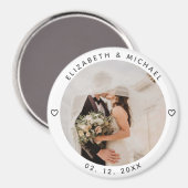 ミニマモダンリスト新し結婚い写真結婚式の引き出物 マグネット (正面/裏面)