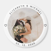 ミニマモダンリスト新し結婚い写真結婚式の引き出物 マグネット (正面)