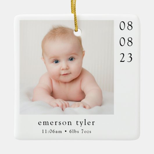 ミニマモダンリスト新生児 セラミックオーナメント (正面)