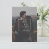 ミニマモダンリスト日付のフォトカードを保存 サンキューカード (スタンド正面)