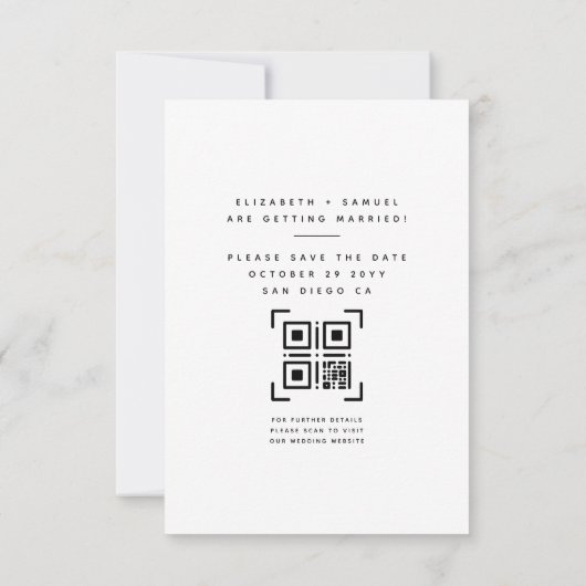 ミニマモダンリスト日付のフォトカードを保存 サンキューカード (裏面)