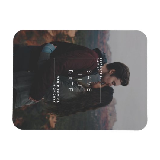 ミニマモダンリスト日付のフォトカードを保存 マグネット (横)