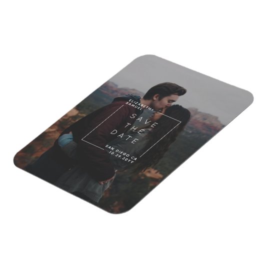 ミニマモダンリスト日付のフォトカードを保存 マグネット (左側)