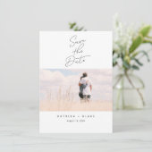 ミニマモダンリスト日付のフォトカードを保存 招待状 (スタンド正面)