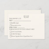 ミニマモダンリスト日付の保シンプル存結婚の 出欠カード (正面/裏面)