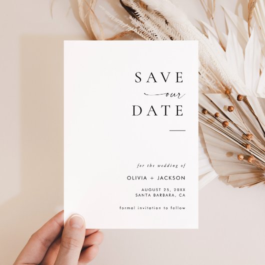 ミニマモダンリスト日付の保存、日付の保存 招待状