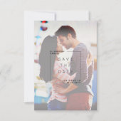 ミニマモダンリスト日付写真を保存 |白 サンキューカード (正面)