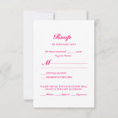 ミニマモダンリスト明るいピンク結婚オレンジ 出欠カード (正面)