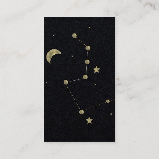 ミニマモダンリスト星座金ゴールド垂直 名刺 (裏面)