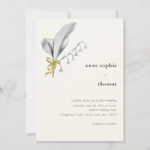 ミニマモダンリスト春リリー・オブ・バ結婚レー 招待状 (正面)