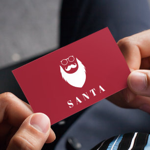 ミニマモダンリスト暗赤色サンタサービスカッコいいおもしろい 名刺
