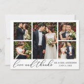 ミニマモダンリスト書の愛結婚の5枚の写真 サンキューカード (正面)