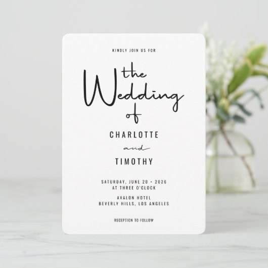 ミニマモダンリスト書の詳細結婚ズ 招待状 (スタンド正面)