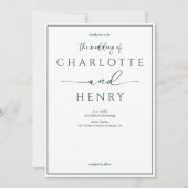 ミニマモダンリスト書結婚文字 招待状 (正面)