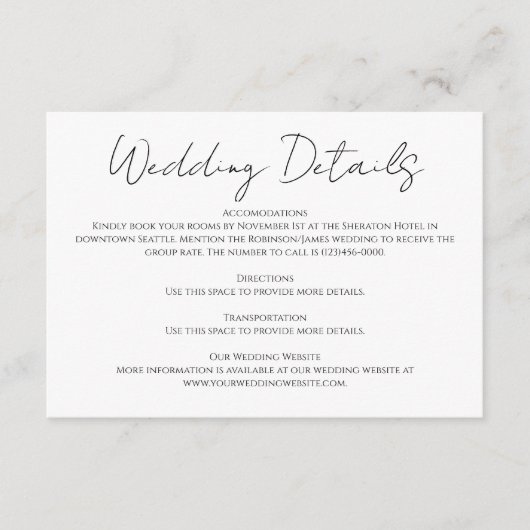 ミニマモダンリスト書結婚道 エンクロージャーカード (正面)