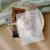 ミニマモダンリスト書結婚道 ベラム紙招待状