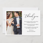 ミニマモダンリスト書道の愛6写真結婚 サンキューカード (裏面)