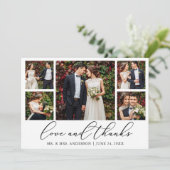 ミニマモダンリスト書道の愛6写真結婚 サンキューカード (スタンド正面)