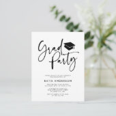ミニマモダンリスト書道グラッドパーティー写真 インビテーションポストカード (スタンド正面)