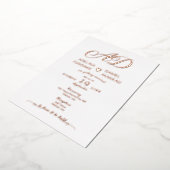 ミニマモダンリスト書道ハートホワイト&金ゴールド 箔招待状 (回転した状態)