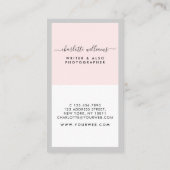 ミニマモダンリスト書道ピンク&グレー縦書き 名刺 (裏面)