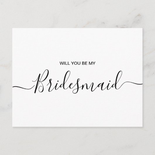 ミニマモダンリスト書道ブライズメイド提案 インビテーションポストカード (正面)