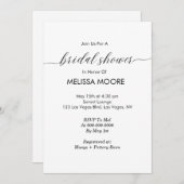 ミニマモダンリスト書道ブライダルシャワー 招待状 (正面/裏面)