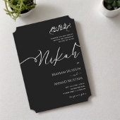 ミニマモダンリスト書道ブラック&ホワイトニカ 招待状
